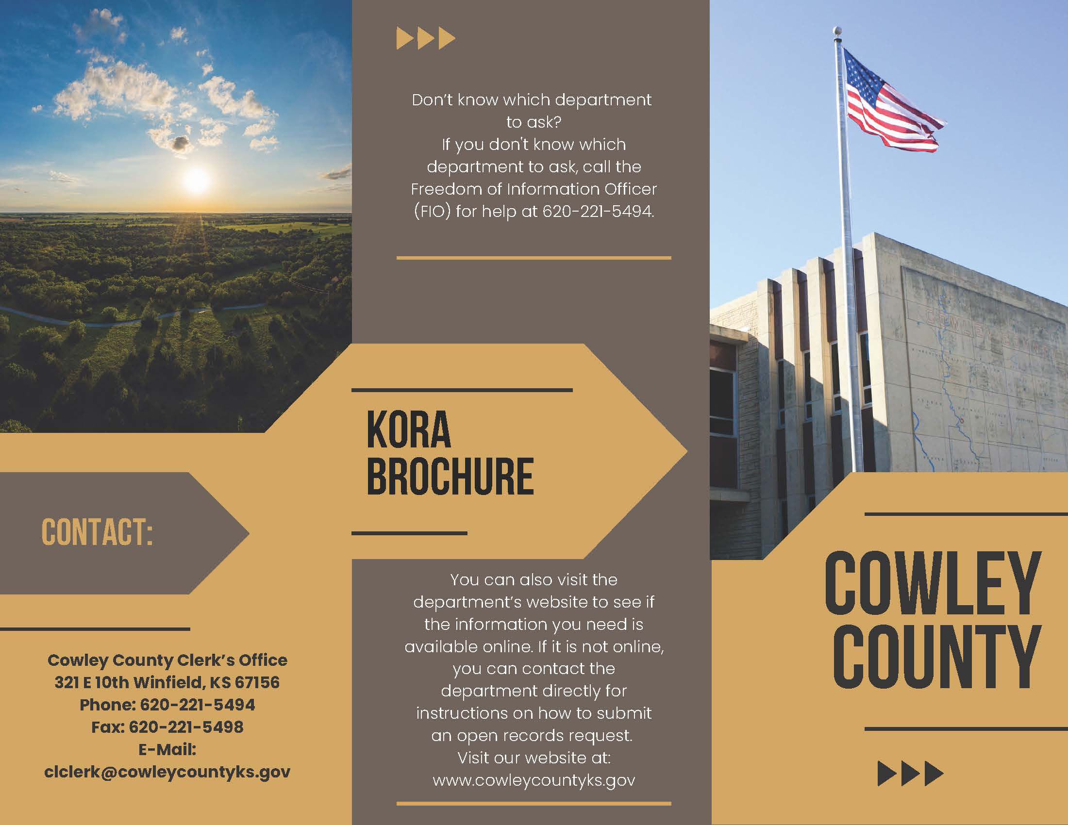 For questions on KORA Requests call the County Clerk's Office at 620-221-5494